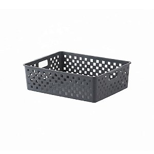 Cesto Organizador Quadratta 27x21x8 cm Chumbo