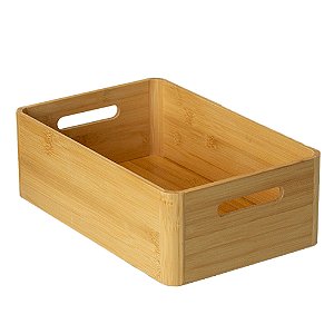 Caixa Organizadora de Bambu C/ Alça 33x22x12 cm