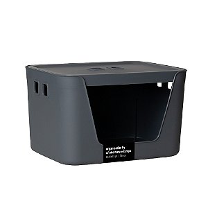 Organizador C/Abertura E Tampa 26x20x16 cm Fly   7,0 Litros Chumbo