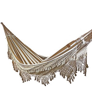 Rede de Descanso Duquesa Caramelo e Bege.