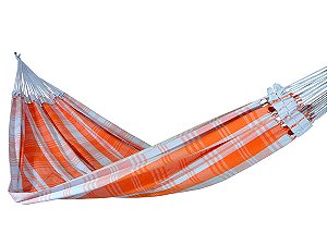 Rede de dormir e descanso Super Tijubana Laranja e Branco.
