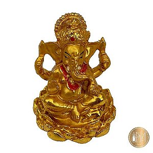 Ganesha Dourado Flor de Lótus