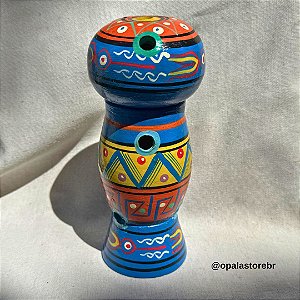 Incensário Torre Colorido em Cerâmica Andina | Varetas e Cones - Azul Royal