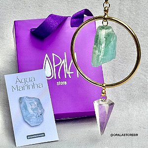 Pendente Água Marinha – Cristal de 2026 - Tamanho G | Dourado