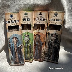 Kit 4 Incensos Para Limpeza | Breu Branco, Arruda, Palo Santo e Sálvia Branca