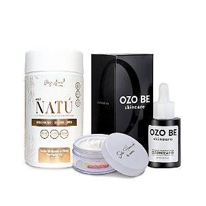 Kit Limpeza Profunda Facial  - 01 Pele Natú + 01 Sérum Ozo Be + 01 Creme Facial 3 em 1 S.H.