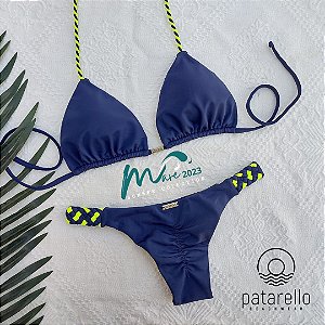 Biquíni Laguna Marinho/Amarelo Neon