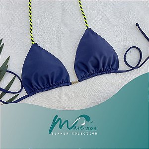 Top Laguna Marinho/Amarelo Neon