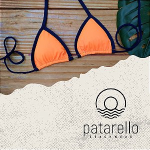 Top Marquinha Laranja Neon/Marinho