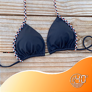 Top Preto com Detalhe Trançado