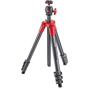 Tripé de alumínio compacto Manfrotto (vermelho) MKCOMPACTTLT-RD