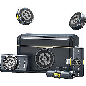 Hollyland LARK M2 DUO – Sistema de Microfone Lapela Sem Fio 2,4 GHz para 2 Pessoas