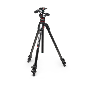 Tripé Profissional Manfrotto X-PRO 055 de Fibra de Carbono com Cabeça de 3 Vias e Sistema MOVE