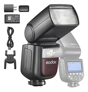 Flash Godox Para Canon V860 III Ttl Luz Modelagem C/ Bateria Preto