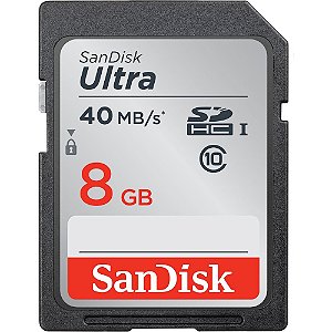 Cartão de Memória SanDisk Ultra SDHC de 8 GB  40MB/s  Classe 10