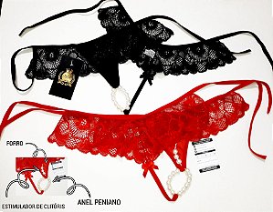 Calcinha Tailandesa Pérola Fio Rendada Luxo