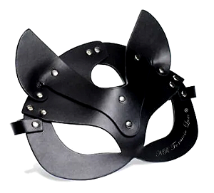 Máscara Mulher Gato Couro Sintético