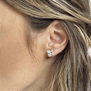 Brinco zircônia quadrada - 5 mm