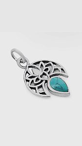 Pingente Flor de lótus - Turquesa