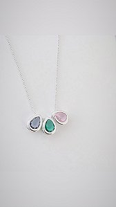 Colar zircônias gotas coloridas
