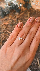 Anel solitário 2 fios