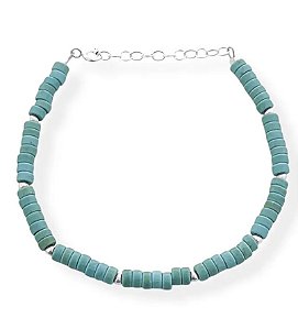 Pulseira Jade Amazonita com bolinhas prata