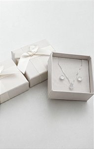 Conjunto brinco e colar ponto de luz