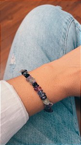 Pulseira cascalho fluorita