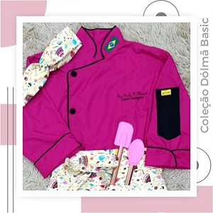 Dólmã Basic Pink com viés preto