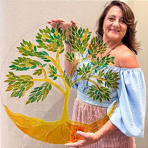Mandala Árvore da Vida em Vidro G - Marta Elizabete