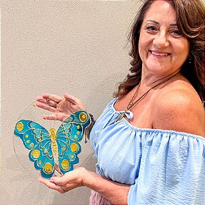 Mandala em Vidro Borboleta - Marta Elizabete