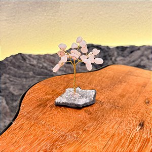 Árvore de Pedra natural de Quartzo Rosa P