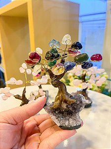 Árvore de cristal com base drusa de ametista - escolha o cristal