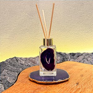 Kit de Difusor de vareta + Base em Ágata cor Roxa