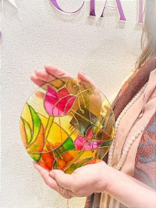 Mandala em Vidro Flor - Marta Elizabete
