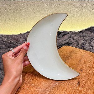 Base para guardar seus Cristais - Lua Crescente cor Branca