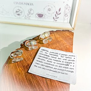 Anel em Cristal Natural de Quartzo Transparente