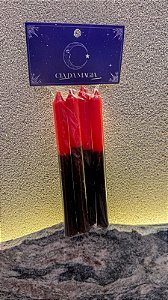 Vela Bicolor vermelha e preta - Palito