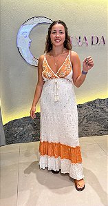 Vestido Boho Chic Indiano de Alça Fina - Longo