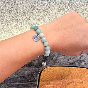 Pulseira de pedra natural Amazonita e/ou Signo Virgem