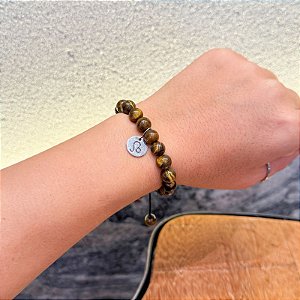 Pulseira de pedra natural Olho de tigre e/ou Signo Leão