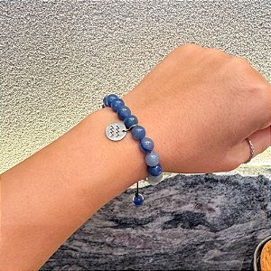 Pulseira de pedra natural Quartzo Azul e/ou Signo Aquário