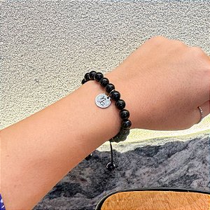 Pulseira de pedra natural Turmalina negra e/ou Signo Capricórnio