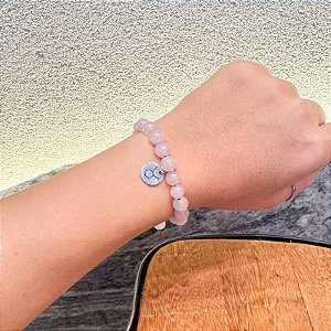 Pulseira de pedra natural Quartzo rosa e/ou Signo Touro
