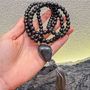 Japamala de Cristal Natural - Hematita