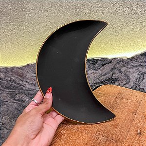 Base para guardar seus Cristais - Lua Crescente cor Preta fosca