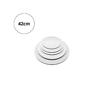 Cake Board Redondo Branco de 42cm em MDF 2.8mm - Kit 10 peças