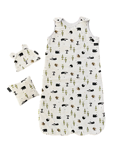 Kit RN - Saco de dormir inverno Confort + Bolsa anticólicas + Touquinha (Kit 3 itens)