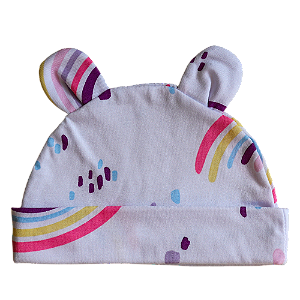 Gorro orelhinha - touca RN ARCO IRIS