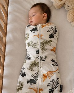 Swaddle Cueiro Dino - 100% algodão - forrado